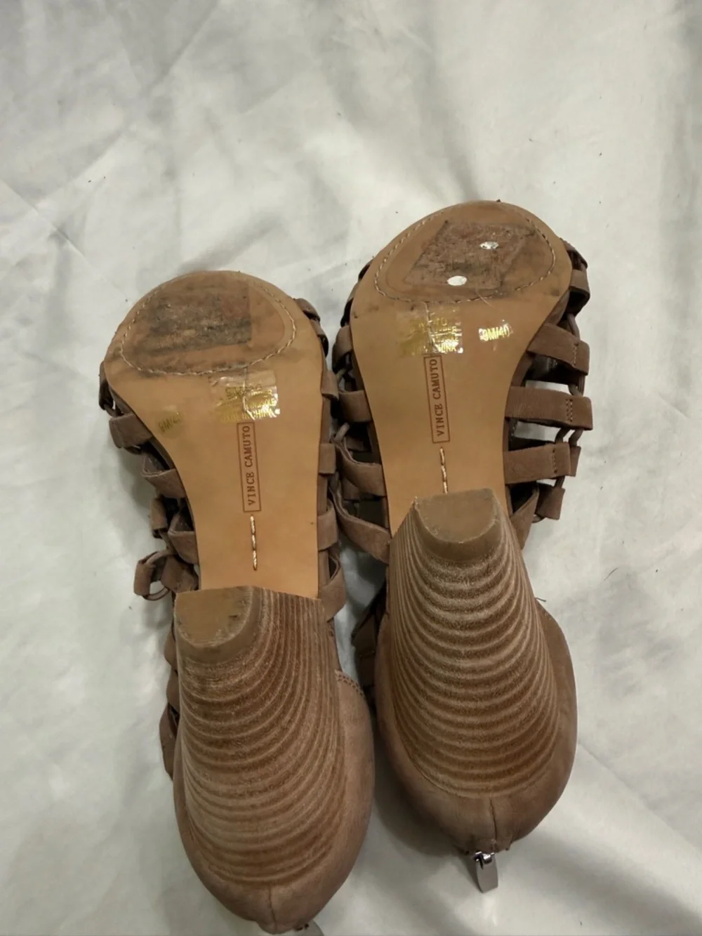 Vince Camuto Gladiator Heels Brown Leather Lace Up Sandals Women’s Size 9 - Picture 4 of 6